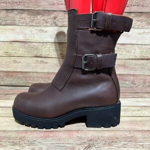 Double H Brown Leather Chuncky Boots